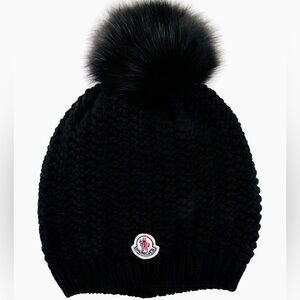 Moncler Ribbed Knit Beanie Fox Fur Pom-Pom - SOLD